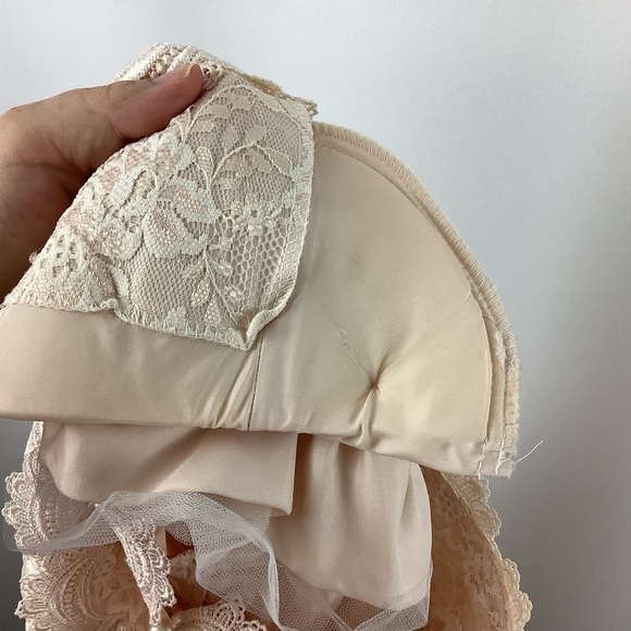 Vintage Cachet by Bari Protas Pale Peach/Pink Lace Button Up Blazer Jacket - Picture 5 of 6